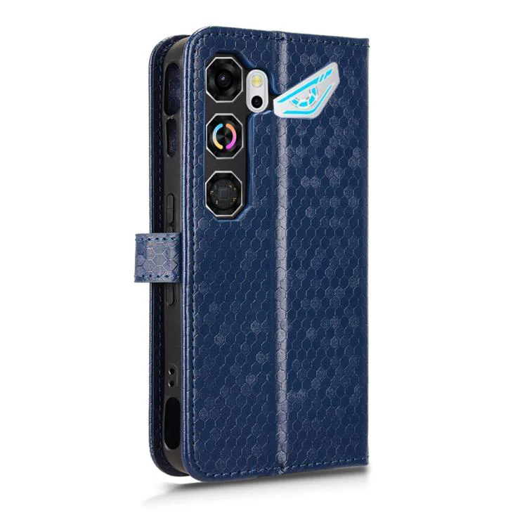 For ZTE nubia Neo 5 GT 5G Honeycomb Dot Texture Leather Phone Case(Blue) - Image 3