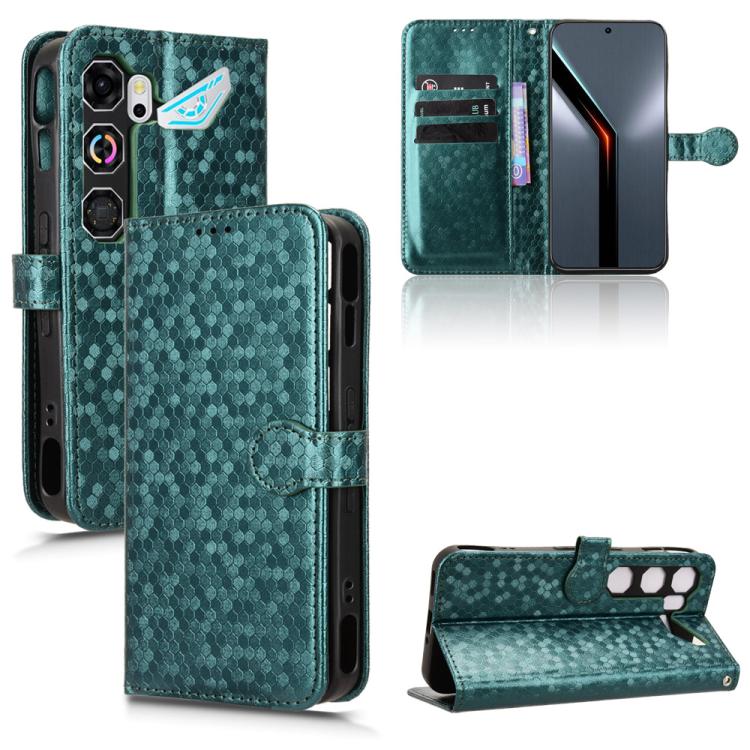 For ZTE nubia Neo 5 GT 5G Honeycomb Dot Texture Leather Phone Case(Green)