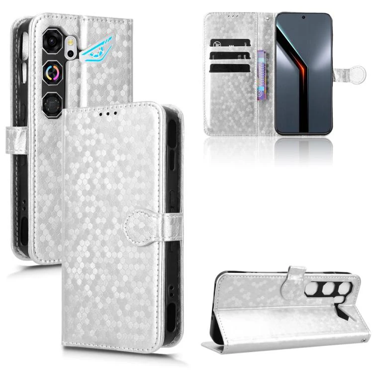 For ZTE nubia Neo 5 GT 5G Honeycomb Dot Texture Leather Phone Case(Silver)