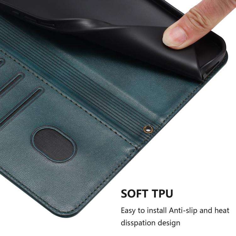 For ZTE nubia Neo 5 GT 5G Line Splicing Buckle Retro Leather Phone Case(Dark Green) - Image 5