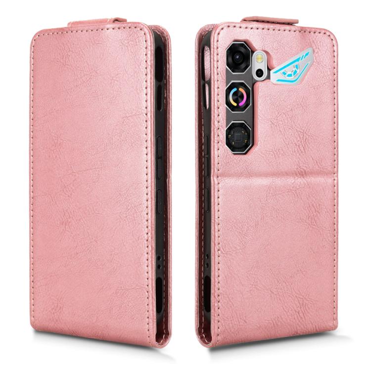 For ZTE nubia Neo 5 GT 5G Magnetic Vertical Flip Leather Phone Case with Buckle(Rose Gold) - Image 2