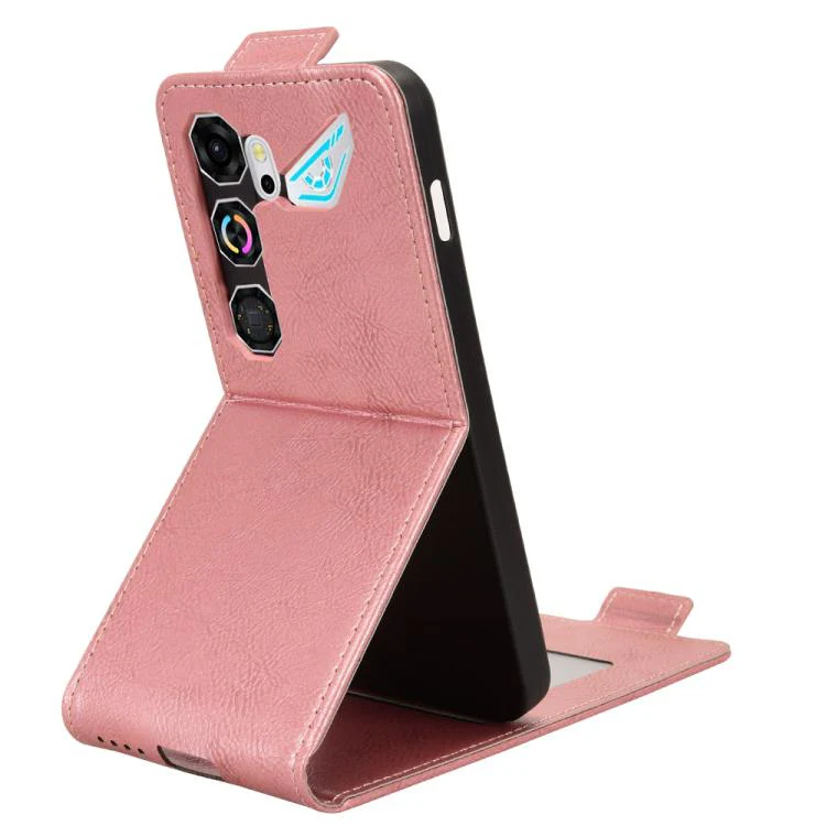 For ZTE nubia Neo 5 GT 5G Magnetic Vertical Flip Leather Phone Case with Buckle(Rose Gold) - Image 4