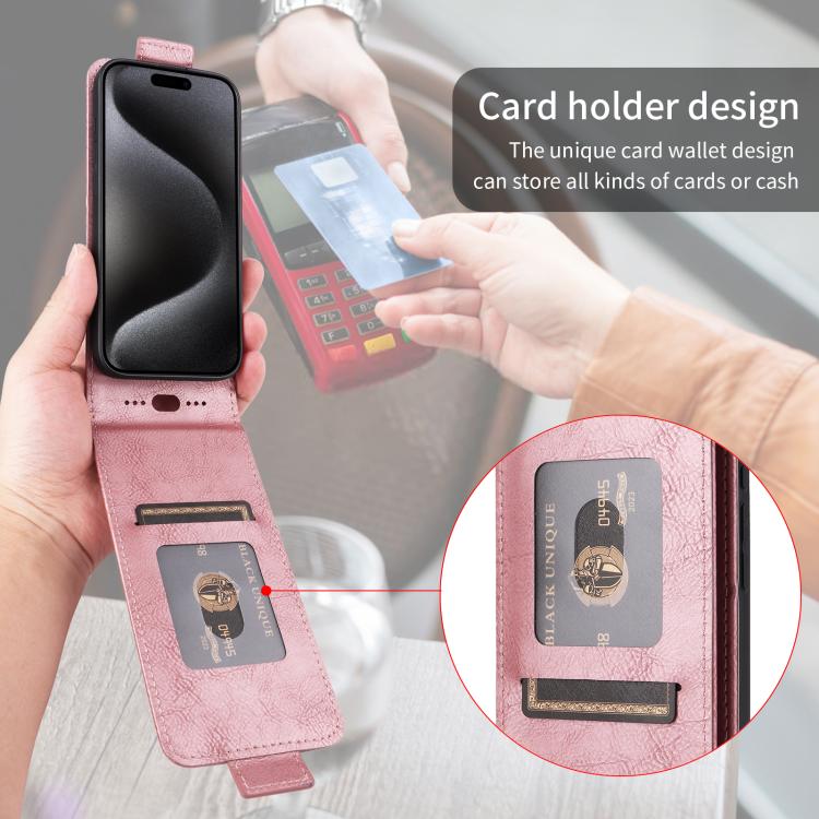 For ZTE nubia Neo 5 GT 5G Magnetic Vertical Flip Leather Phone Case with Buckle(Rose Gold) - Image 7
