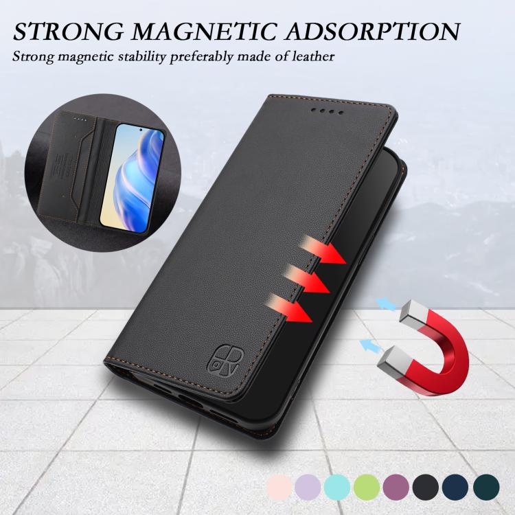For ZTE nubia Neo 5 GT 5G RC01 Dual-Folded Magnetic Suction RFID Leather Phone Case(Black) - Image 5