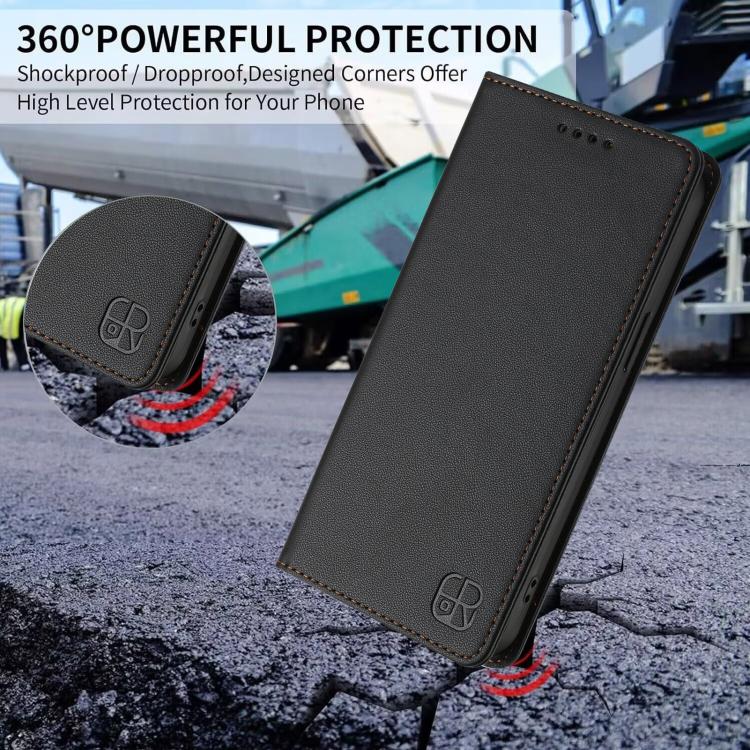 For ZTE nubia Neo 5 GT 5G RC01 Dual-Folded Magnetic Suction RFID Leather Phone Case(Black) - Image 6