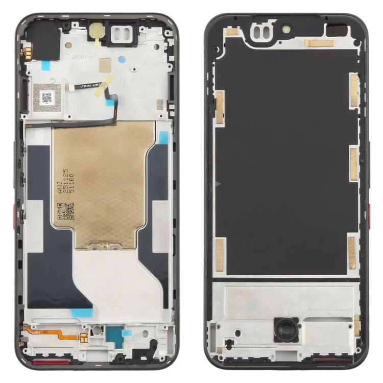 For ZTE nubia Neo 5 GT Z2570N Middle Frame Bezel Plate with Power Volume Button (Black)