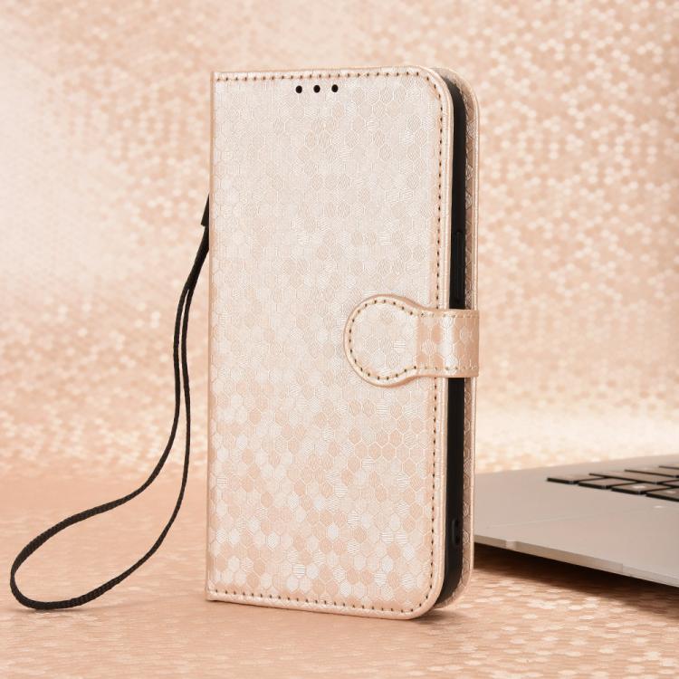 For ZTE nubia Neo 5 Pro 5G Honeycomb Dot Texture Leather Phone Case(Gold) - Image 2