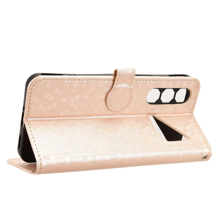 For ZTE nubia Neo 5 Pro 5G Honeycomb Dot Texture Leather Phone Case(Gold) - Image 5