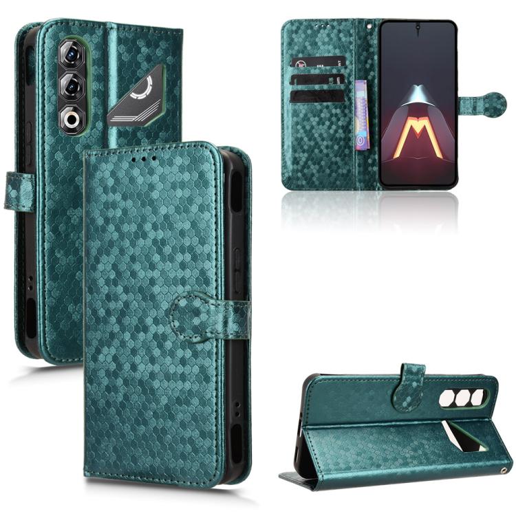For ZTE nubia Neo 5 Pro 5G Honeycomb Dot Texture Leather Phone Case(Green)