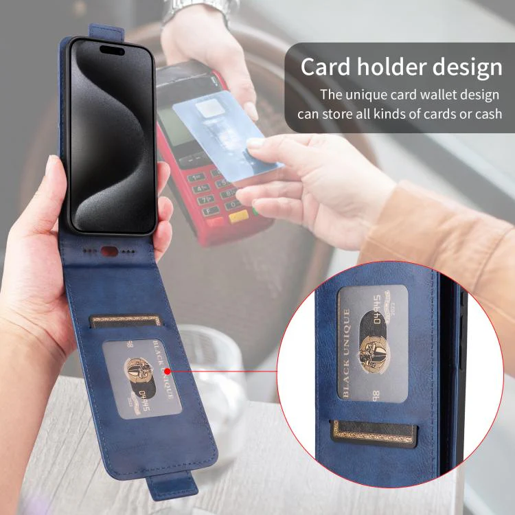 For ZTE nubia Neo 5 Pro 5G Magnetic Vertical Flip Leather Phone Case with Buckle(Blue) - Image 7