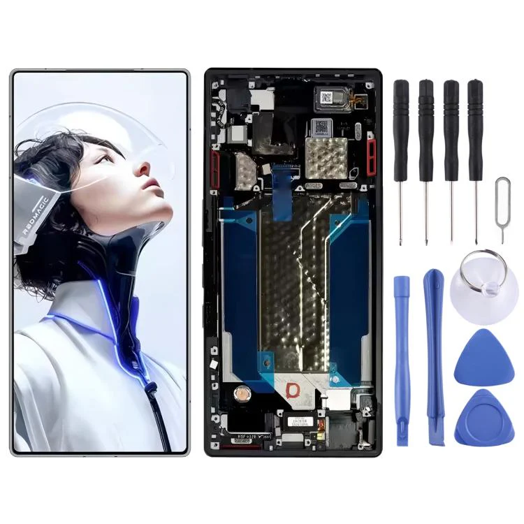 For ZTE nubia RedMagic 11 Pro+ NX809J AMOLED Original LCD Screen Digitizer Full Assembly with Frame / Fingerprint Flex Cable