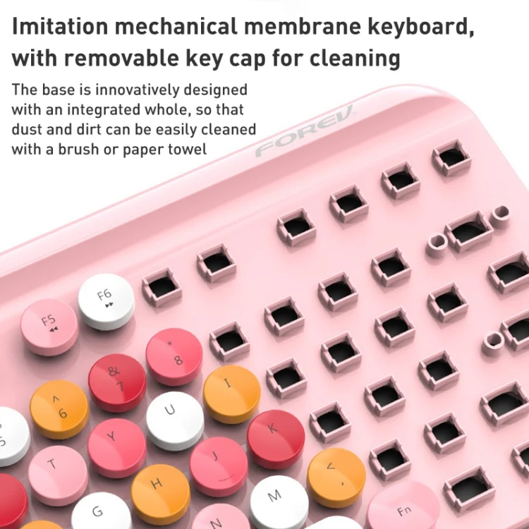 FOREV FFVWI9 Mixed Color Portable 2.4G Wireless Keyboard Mouse Set(Red) - Image 3