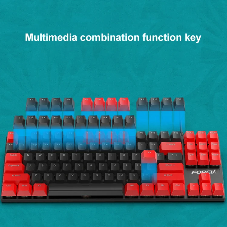FOREV FV-301 87-keys Blue Axis Mechanical Gaming Keyboard, Cable Length: 1.6m(Pink + White) - Image 5