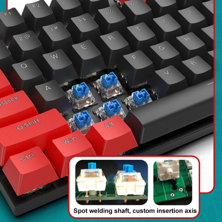 FOREV FV-301 87-keys Blue Axis Mechanical Gaming Keyboard, Cable Length: 1.6m(Pink + White) - Image 7