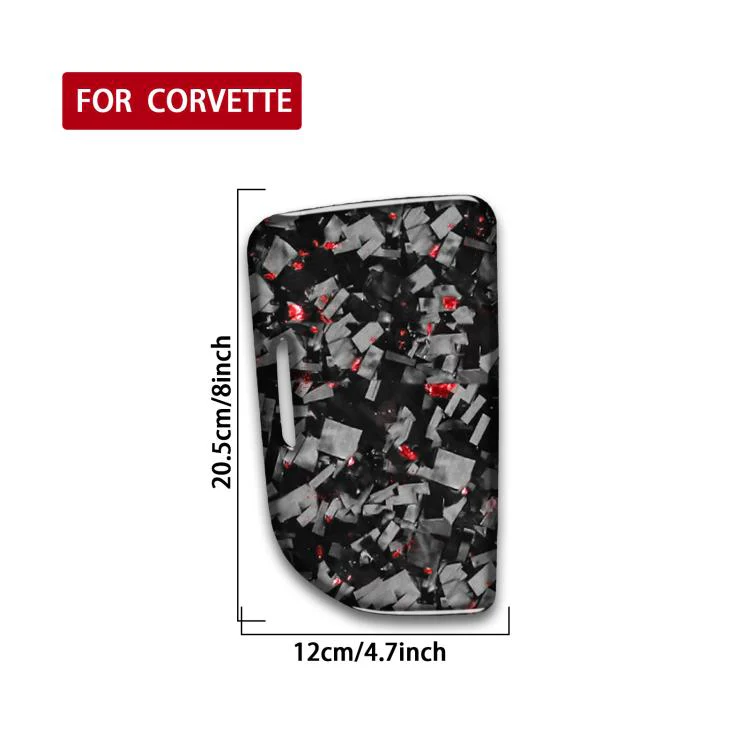 Forged Gold Foil Carbon Fiber Car Central Control Cup Cover Decorative Sticker for Chevrolet Corvette C8 2020-, Left Driver(Red) - Image 2