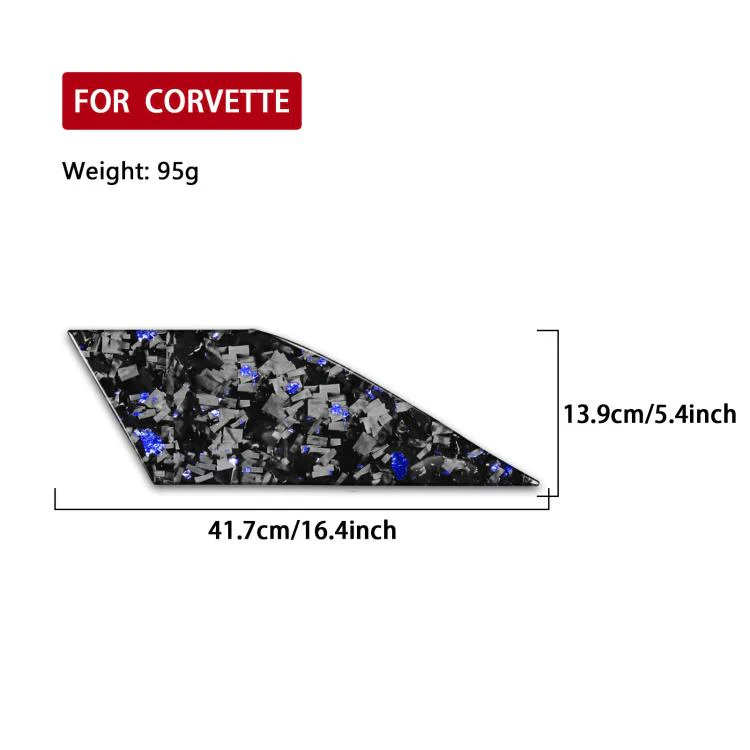 Forged Gold Foil Carbon Fiber Car Front Storage Vents Decorative Sticker for Chevrolet Corvette C8 2020-, Left Driver(Blue) - Image 2