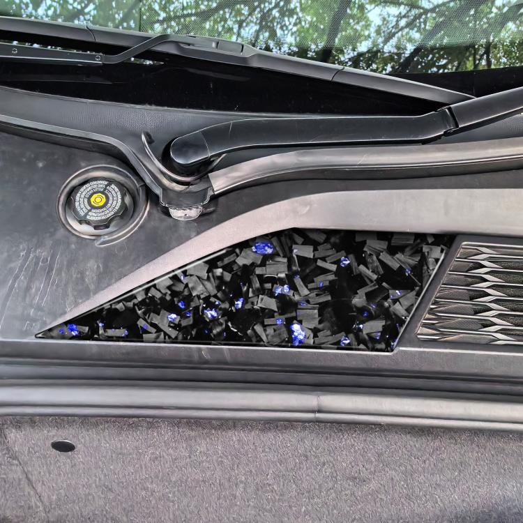 Forged Gold Foil Carbon Fiber Car Front Storage Vents Decorative Sticker for Chevrolet Corvette C8 2020-, Right Driver(Blue) - Image 3