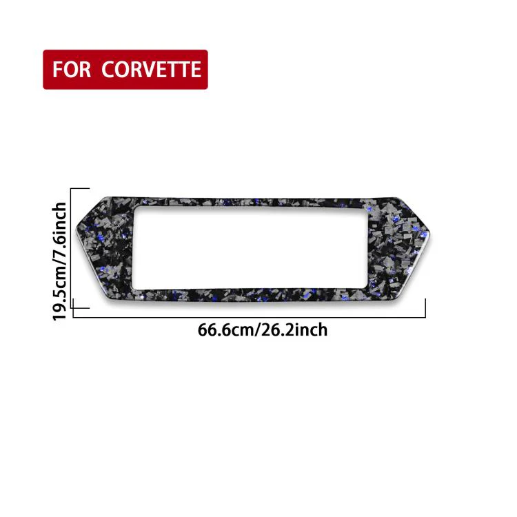Forged Gold Foil Carbon Fiber Car Rear License Plate Frame Decorative Sticker for Chevrolet Corvette C8 2020-, Left and Right Driver(Blue) - Image 2