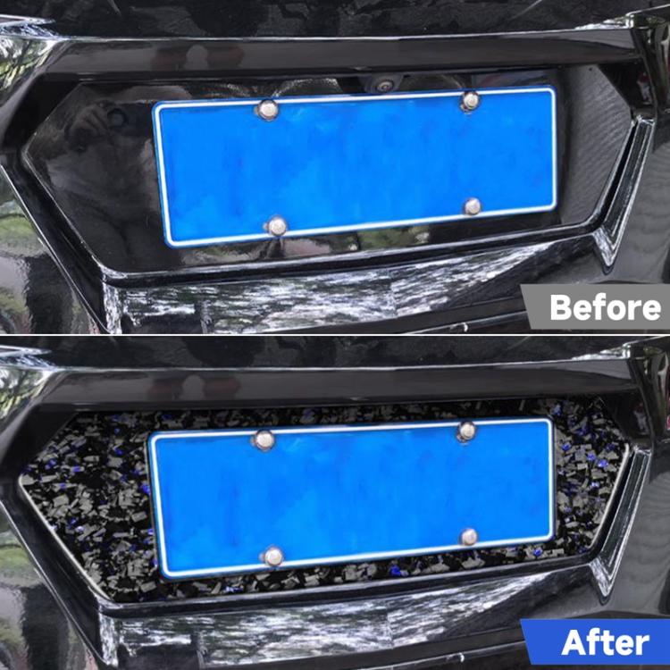 Forged Gold Foil Carbon Fiber Car Rear License Plate Frame Decorative Sticker for Chevrolet Corvette C8 2020-, Left and Right Driver(Blue) - Image 5