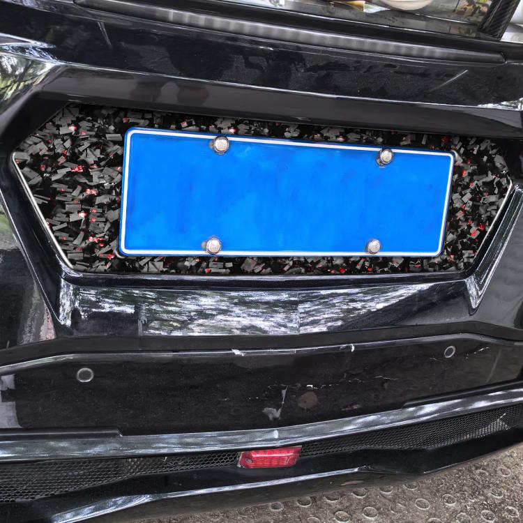 Forged Gold Foil Carbon Fiber Car Rear License Plate Frame Decorative Sticker for Chevrolet Corvette C8 2020-, Left and Right Driver(Red) - Image 4