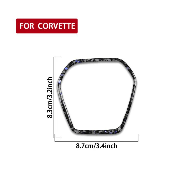 Forged Gold Foil Carbon Fiber Car Steering Wheel Frame Decorative Sticker for Chevrolet Corvette C8 2020-, Left and Right Driver(Blue) - Image 2