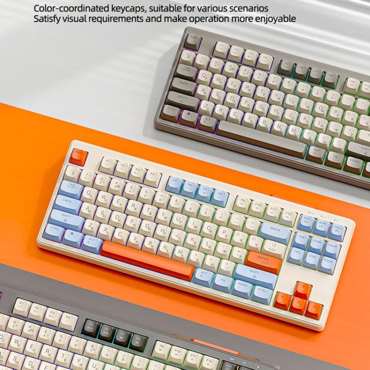 FREE WOLF M87 Russian 2.4G Wireless Bluetooth Dual-Mode Mechanical Keyboard(Microglow) - Image 2