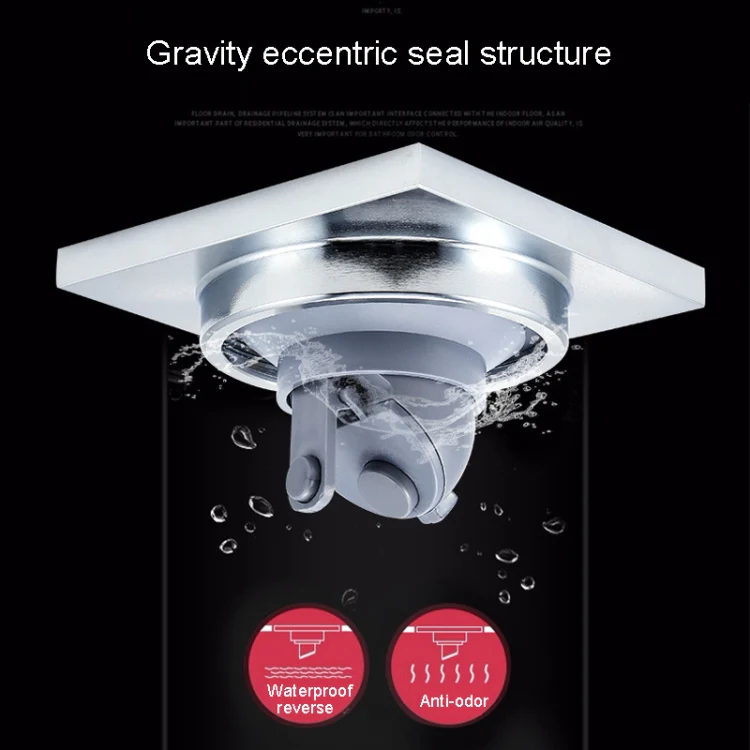 Full Copper Odor Proof Floor Drain, Style: K7008 Nickel Brush Dual Use+Straight Row - Image 6