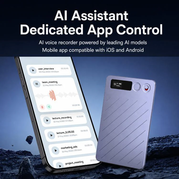 FW920DLT Ultra-Thin Portable Card Voice Recorder AI Text Transcription & Intelligent Summary Audio Recorder, Spec: 64GB - Image 4
