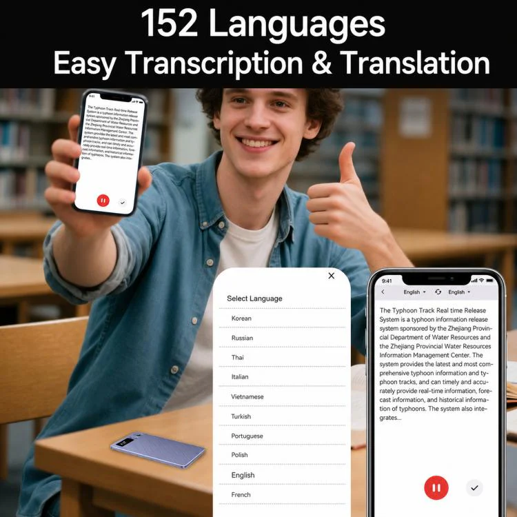 FW920DLT Ultra-Thin Portable Card Voice Recorder AI Text Transcription & Intelligent Summary Audio Recorder, Spec: 64GB - Image 9
