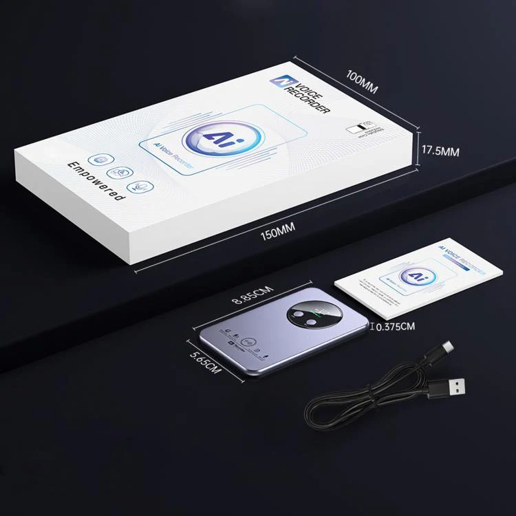 FW922H AI Smart Card Voice Recorder For Office Meetings 152 Languages Recognition Magnetic Suction Audio Recorder, Spec: 64GB - Image 13