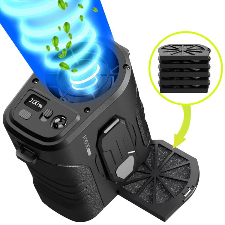 G10 Noise Reduction Motor Waist Mounted Fan with LED Light(Black) - Image 2