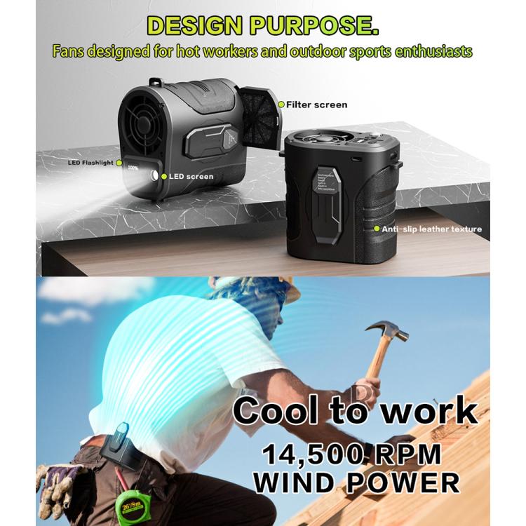 G10 Noise Reduction Motor Waist Mounted Fan with LED Light(Black) - Image 3