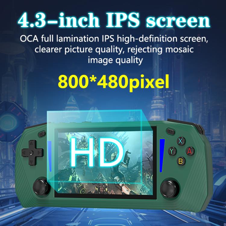 G33 4.3-inch IPS OLED Handheld Game Console Supports Two-Player Battles, External TF card:64G(Green) - Image 5