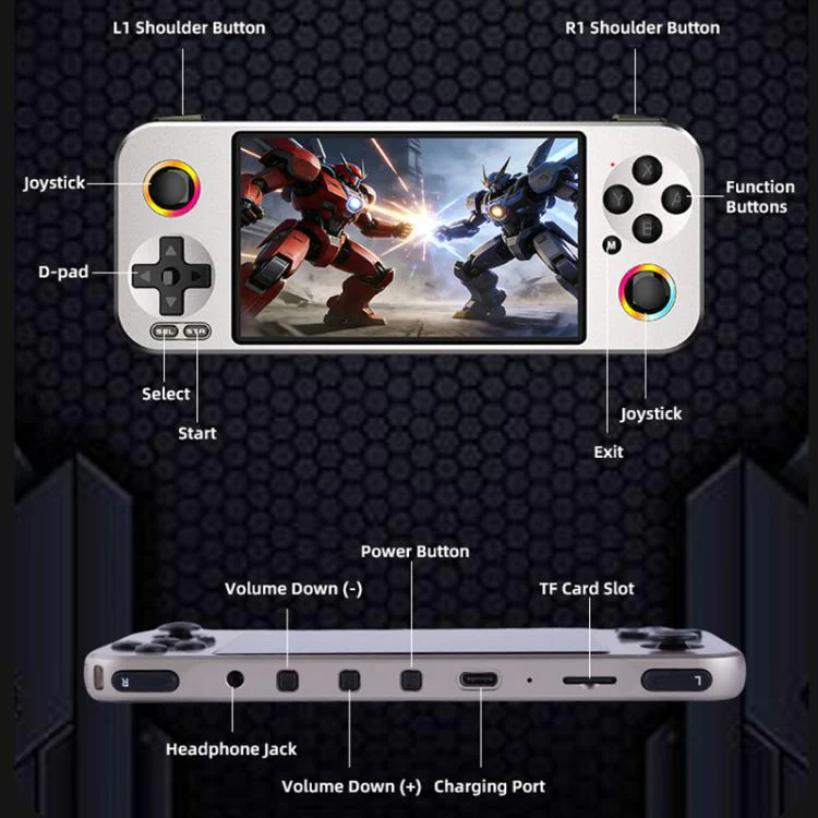 G36 4.5-inch IPS OLED Handheld Game Console Supports 23+ Emulators, External TF card:16G(Silver) - Image 12