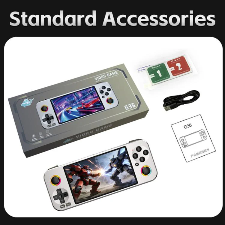 G36 4.5-inch IPS OLED Handheld Game Console Supports 23+ Emulators, External TF card:16G(Silver) - Image 13