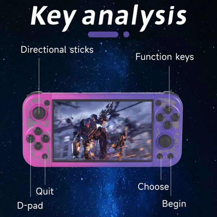 G50V 5-inch True-color Handheld Game Console Supports 19+ Emulators, External TF card:64G(Purple) - Image 11