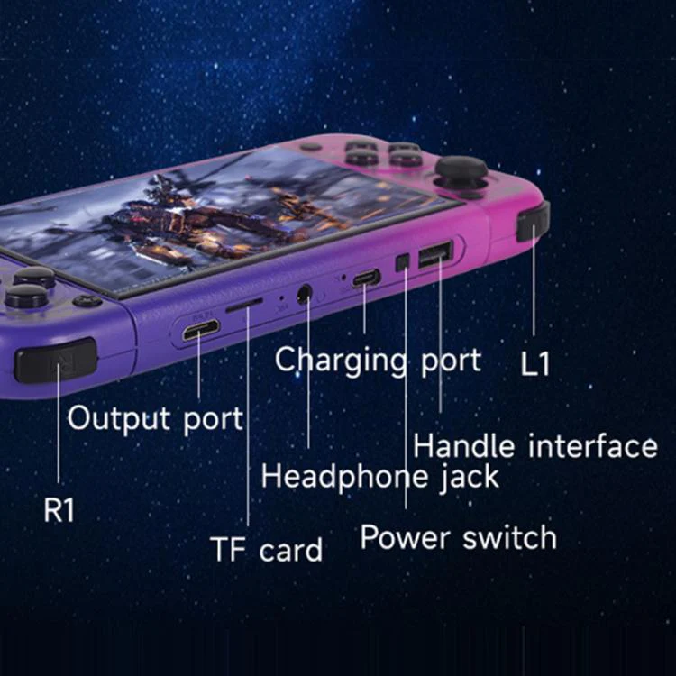 G50V 5-inch True-color Handheld Game Console Supports 19+ Emulators, External TF card:64G(Purple) - Image 12