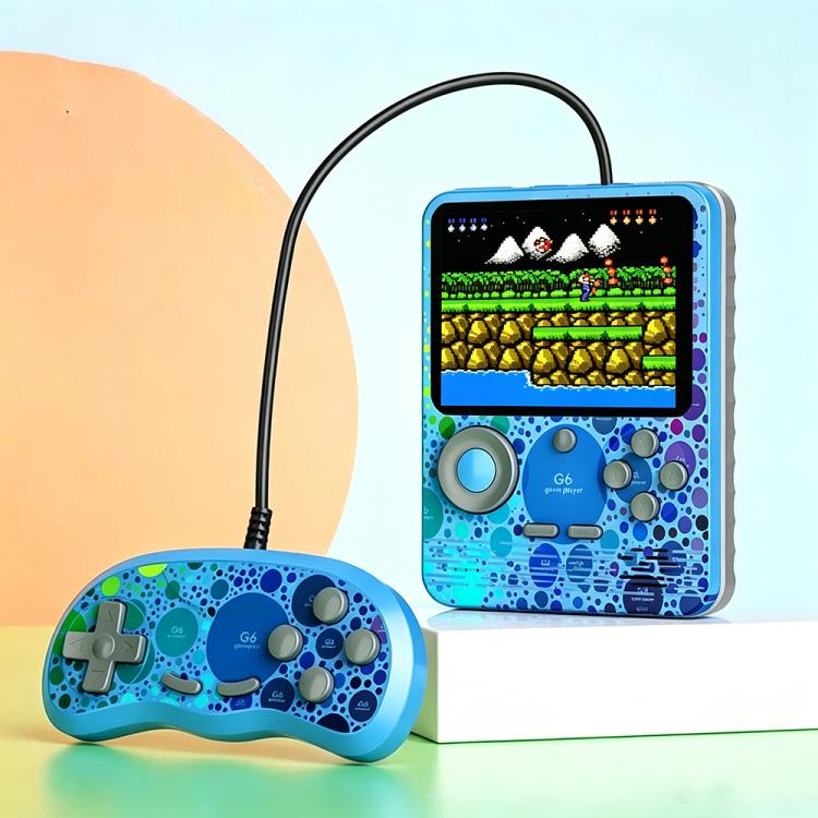 G6 3.5 Inch Screen Handheld Game Console Video Gaming Machine for Kids, Model:Double(Blue)