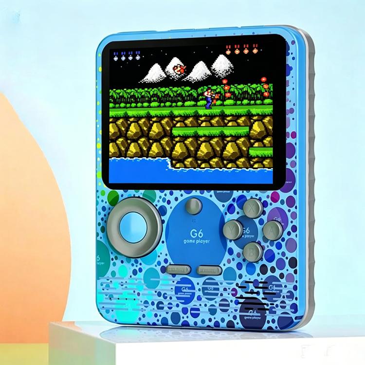 G6 3.5 Inch Screen Handheld Game Console Video Gaming Machine for Kids, Model:Single(Blue)