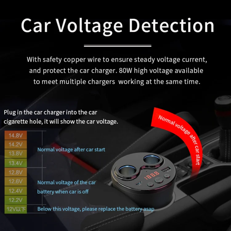 G63 Car Multi-function Bluetooth Charger Cup Support Hands-free Call / USB Charging / Navigation Broadcast, with Remote Control - Image 5