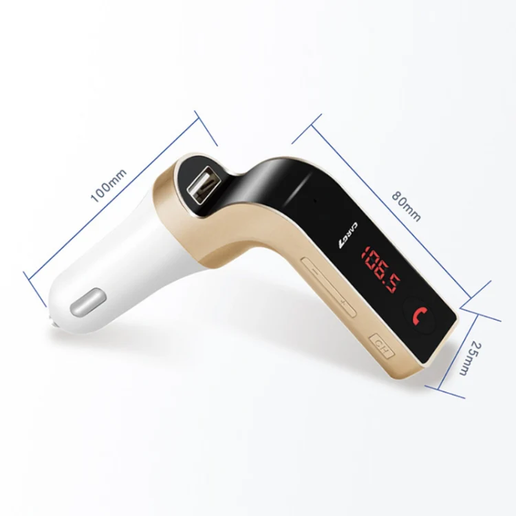 G7 Car Hands-Free Bluetooth FM Player MP3(Gold) - Image 3