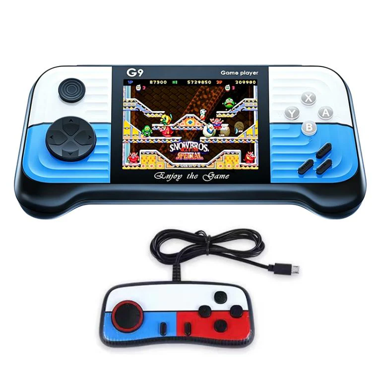 G9 3.0 inch Screen Portable Retro Handheld Video Game Console Built-in 600 Games, Model:Double(Blue)