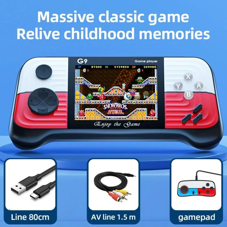 G9 3.0 inch Screen Portable Retro Handheld Video Game Console Built-in 600 Games, Model:Double(Red) - Image 2