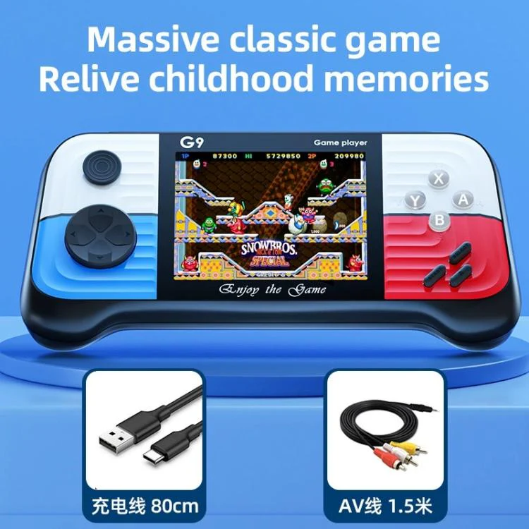G9 3.0 inch Screen Portable Retro Handheld Video Game Console Built-in 600 Games, Model:Single(Red Blue) - Image 2