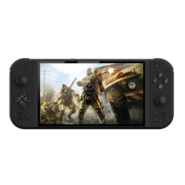 G90 7-inch IPS HD Handheld Game Console Supports 30+ Emulators, External TF card:64G(Black)
