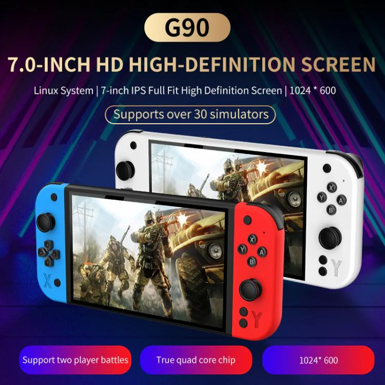 G90 7-inch IPS HD Handheld Game Console Supports 30+ Emulators, External TF card:64G(Black) - Image 3