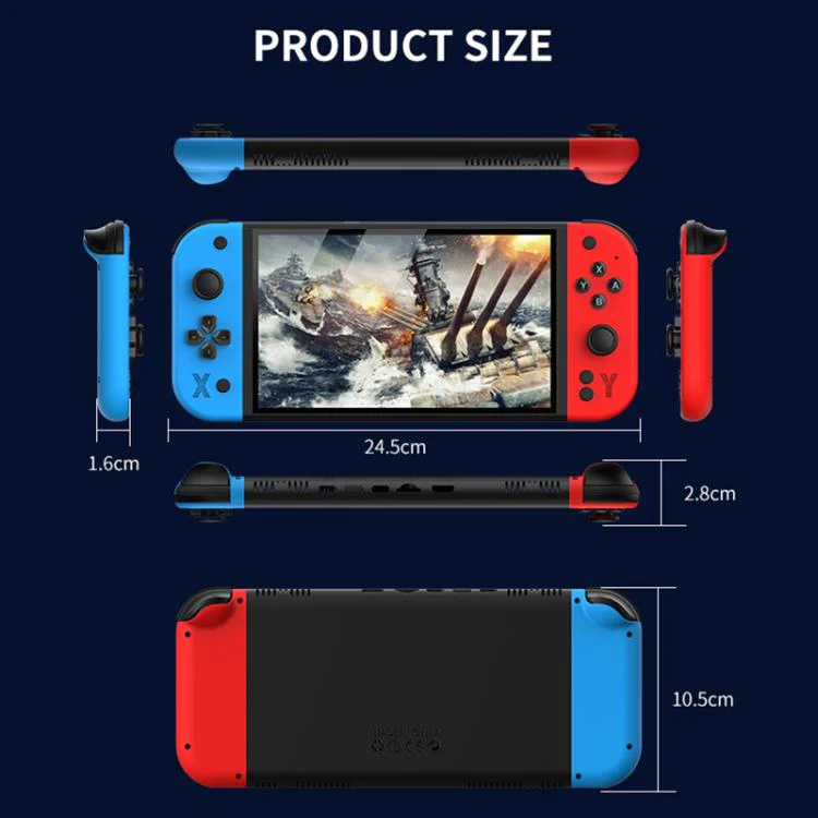 G90 7-inch IPS HD Handheld Game Console Supports 30+ Emulators, External TF card:64G(Red Blue) - Image 9