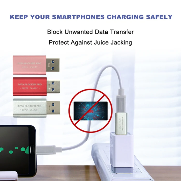 GE06 USB Data Blocker Fast Charging Connector(Rose Gold) - Image 3