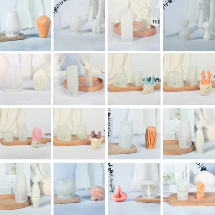 Geometric Scented Candle Silicone Mold, Specification: LZ-392+Tool Set - Image 2