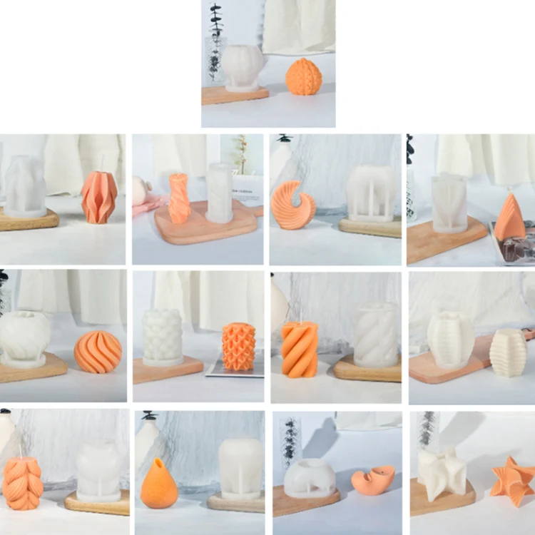 Geometric Scented Candle Silicone Mold, Specification: LZ-406+Tool Set - Image 2